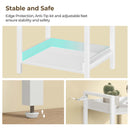 Rolanstar Bookshelf, 4-Tier Storage Rack, Narrow Corner Bookshelf, Display Wooden Shelves for Living Room, Bathroom, Balcony, Kitchen,White