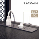 Rolanstar TV Stand with Mount and Power Outlet, Swivel TV Stand with LED Lights for 32/45/55/60/65/70 inch TVs, Black Entertainment Center Media Console with Height Adjustable Mount