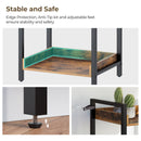 Rolanstar Bookshelf, 6-Tier Storage Rack, Narrow Corner Bookshelf, Display Wooden Shelves for Living Room, Bathroom, Balcony, Kitchen,Rustic Brown