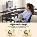 Rolanstar L Shaped Gaming Desk with LED Lights & Power Outlets, 53" Computer Desk with Full Monitor Stand & Storage Shelf, Corner Desk with Hooks, Black Desk Reversible