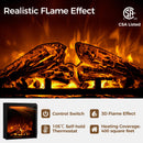 Rolanstar Fireplace TV Stand with Led Lights and Power Outlets, TV Console for 32" 43" 50" 55" 65", Entertainment Center with Adjustable Glass Shelves, Rustic Brown