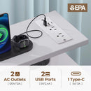 Seventable Computer Desk 47.2" with LED Lights & Power Outlets, Home Office Desk with 4 Drawers, Writing Desk with Keyboard Tray, Study Table with Monitor Stand, Work Desk for Home Office, White