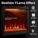 Rolanstar Fireplace TV Stand with Led Lights and Power Outlets, Entertainment Center with Electric Fireplace, Swivel TV Stand Mount for 45/55/60/65 inch TVs, Height Adjustable TV Console, Black