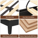 Rolanstar Full Bed Frame with Headboard, Charging Station and LED Lights, Wooden Bed Frame Foundation with Wood Slat Support, No Box Spring Needed, Black