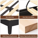 Rolanstar Twin Bed Frame with Headboard, Solid Wood Bed Frame Foundation with Wood Slat SupportCha, rging Station & LED Lights, No Box Spring Needed, Black