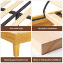 Rolanstar Queen Bed Frame with Headboard, Solid Wood Bed Frame Foundation with Wood Slat Support, Charging Station & LED Lights, No Box Spring Needed, Pine