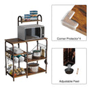 Rolanstar Kitchen Baker's Rack, Microwave Stand with 7 Shelves and 12 Hooks