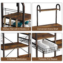 Rolanstar Kitchen Baker's Rack, Microwave Stand with 7 Shelves and 12 Hooks