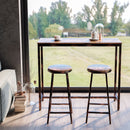 Rolanstar Rustic Bar Table with Metal Frame, Pub Dining High Table