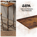 Rolanstar Rustic Bar Table with Metal Frame, Pub Dining High Table