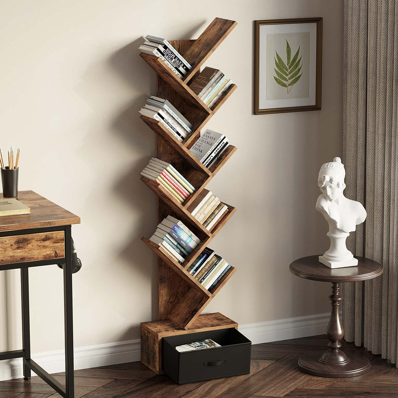 Bookshelves and Bookcases Set of 2, Floor Standing 4 Tier Display