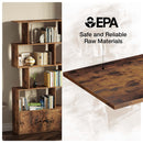 Rolanstar Bookcase with Cabinet,5-Tier Freestanding Bookshelf