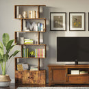 Rolanstar Bookcase with Cabinet,6-Tier Freestanding Bookshelf