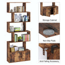 Rolanstar Bookcase with Cabinet,6-Tier Freestanding Bookshelf