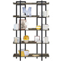 Rolanstar Bookshelf 5-Tier, 71.8’’H Industrial Book Shelf, Large Bookcases and Bookshelves with Open Shelves, Open Display Shelves with Metal Frame for Living Room Bedroom Home Office