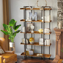 Rolanstar Metal and Wood Industrial Bookshelf, 5-Tier 6 Foot Etagere Bookshelf