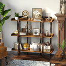 Rolanstar Metal and Wood Industrial Bookshelf, 3-Tier 6 Foot Etagere Bookshelf