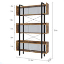 Rolanstar Multi Tier Vintage Free Standing Bookshelves with Metal Frame