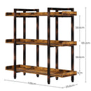 Rolanstar Metal and Wood Industrial Bookshelf, 3-Tier 6 Foot Etagere Bookshelf