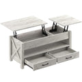 Seventable Lift Top Coffee Table, 47.2" Coffee Table with 2 Storage Drawers and Hidden Compartment