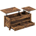 Seventable Lift Top Coffee Table, 47.2" Coffee Table with 2 Storage Drawers and Hidden Compartment