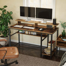 Rolanstar Computer Desk with Storage Shelf 55 Inch