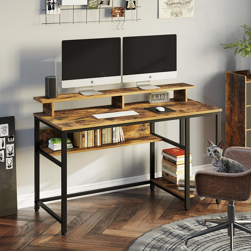 Rolanstar Computer Desk with Storage Shelf 55 Inch