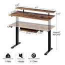 Rolanstar Dual Motor Electric Height Adjustable Computer Desk With Usb Charging Ports & Keyboard Tray & Monitor Shelf 47 Inch