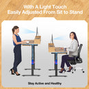 Rolanstar Single Motor Free Standing Electric Height Adjustable Desk With Drawers And Headphone Hooks 47 Inch