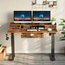 Rolanstar Single Motor Free Standing Electric Height Adjustable Desk With Drawers And Headphone Hooks 47 Inch