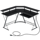 Rolanstar Computer Desk L Shaped with Power Outlet, 54” Reversible