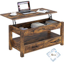 Rolanstar Coffee Table, Lift Top Coffee Table with Drawers and Hidden Compartment