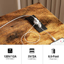 Rolanstar Computer Desk with Power Outlet, Side Storage Bag and Iron Hooks 39/47/55/63 Inch