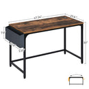 Rolanstar Computer Desk with Power Outlet, Side Storage Bag and Iron Hooks 39/47/55/63 Inch
