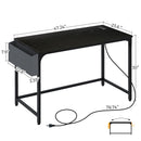 Rolanstar Computer Desk with Power Outlet, Side Storage Bag and Iron Hooks 39/47/55/63 Inch