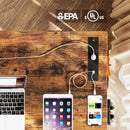 Rolanstar Computer Desk with Power Outlet, Side Storage Bag and Iron Hooks 55 Inch