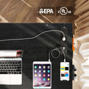 Rolanstar Computer Desk with Power Outlet, Side Storage Bag and Iron Hooks 55 Inch