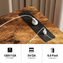 Rolanstar Computer Desk with Power Outlet, Side Storage Bag and Iron Hooks 55 Inch