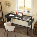 Rolanstar Computer Desk with Power Outlet, Side Storage Bag and Iron Hooks 55 Inch