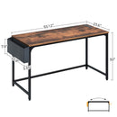 Rolanstar Computer Desk with Power Outlet, Side Storage Bag and Iron Hooks 55 Inch