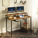 Rolanstar Computer Desk with Power Outlet, Keyboard Tray and Monitor Stand 47 Inch