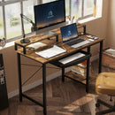 Rolanstar Computer Desk with Power Outlet, Keyboard Tray and Monitor Stand 47 Inch