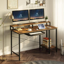 Rolanstar Computer Desk with Power Outlet, Keyboard Tray and Monitor Stand 55 Inch
