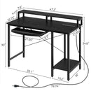 Rolanstar Computer Desk with Power Outlet, Keyboard Tray and Monitor Stand 47 Inch