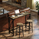 Rolanstar Console Table with Power Outlet, Narrow Sofa Table, 55” Farmhouse Table behind Sofa Couch Hallway Entrance for Living Room