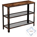 Rolanstar Metal Frame Console Table with Mesh Shelves