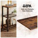 Rolanstar Metal Frame Console Table with Mesh Shelves