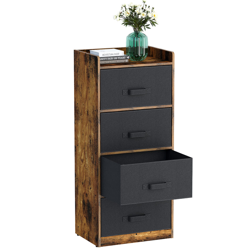 Rolanstar Rustic Dresser with 4 Drawers, Chest of Drawers