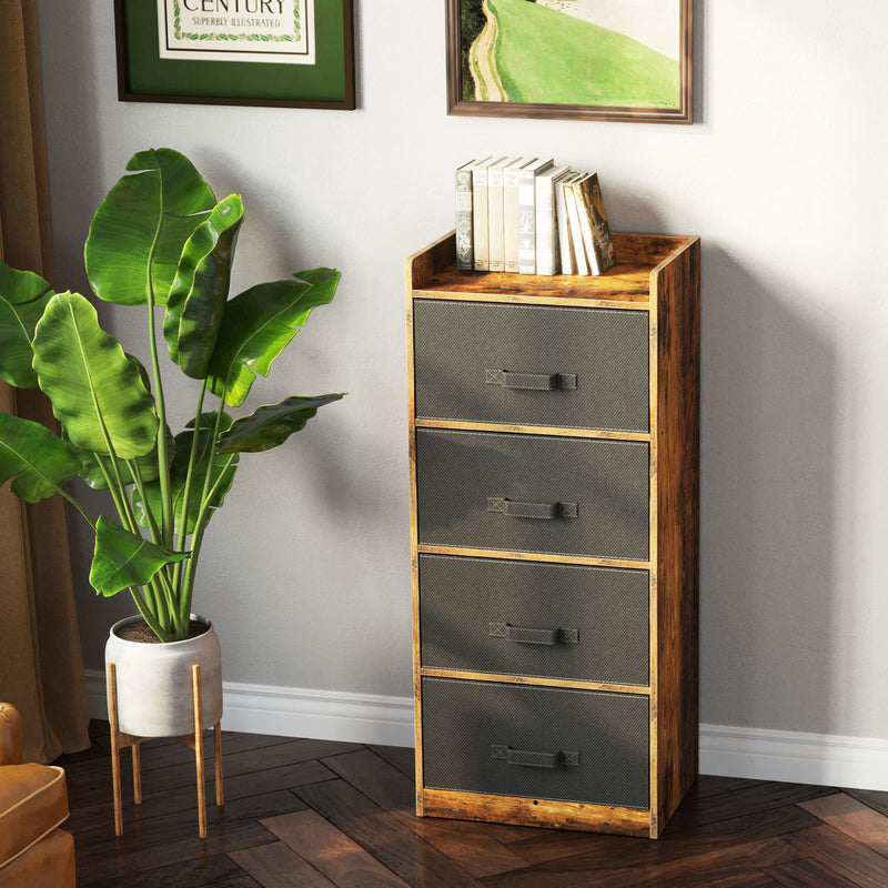 Rolanstar Rustic Dresser with 4 Drawers, Chest of Drawers