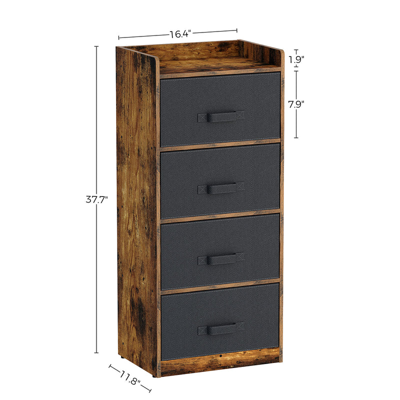 Rolanstar Rustic Dresser with 4 Drawers, Chest of Drawers